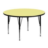 English Elm EE2816 Contemporary Commercial Grade Round Activity Table Yellow EEV-16924