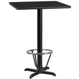 English Elm EE1126 Contemporary Commercial Grade Restaurant Dining Table and Bases - Bar Height Black EEV-10974