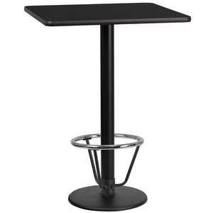 English Elm EE1129 Contemporary Commercial Grade Restaurant Dining Table and Bases - Bar Height Black EEV-10986