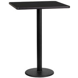 English Elm EE1128 Contemporary Commercial Grade Restaurant Dining Table and Bases - Bar Height Black EEV-10982
