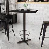 English Elm EE1132 Contemporary Commercial Grade Restaurant Dining Table and Bases - Bar Height Black EEV-10998
