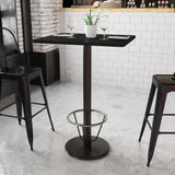 English Elm EE1135 Contemporary Commercial Grade Restaurant Dining Table and Bases - Bar Height Black EEV-11010