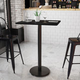 English Elm EE1134 Contemporary Commercial Grade Restaurant Dining Table and Bases - Bar Height Black EEV-11006