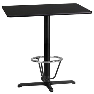 English Elm EE1138 Contemporary Commercial Grade Restaurant Dining Table and Bases - Bar Height Black EEV-11022