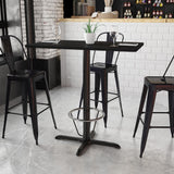 English Elm EE1138 Contemporary Commercial Grade Restaurant Dining Table and Bases - Bar Height Black EEV-11022