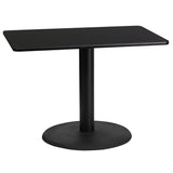English Elm EE1139 Classic Commercial Grade Restaurant Dining Table and Base Black EEV-11026