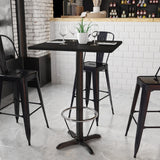 English Elm EE1146 Contemporary Commercial Grade Restaurant Dining Table and Bases - Bar Height Black EEV-11048