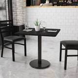 English Elm EE1147 Classic Commercial Grade Restaurant Dining Table and Base Black EEV-11052