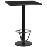 English Elm EE1149 Contemporary Commercial Grade Restaurant Dining Table and Bases - Bar Height Black EEV-11060