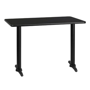 English Elm EE1150 Classic Commercial Grade Restaurant Dining Table and Base Black EEV-11064
