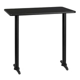 English Elm EE1151 Contemporary Commercial Grade Restaurant Dining Table and Bases - Bar Height Black EEV-11068