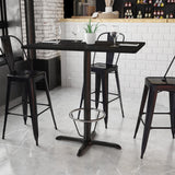 English Elm EE1154 Contemporary Commercial Grade Restaurant Dining Table and Bases - Bar Height Black EEV-11080