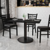 English Elm EE1155 Classic Commercial Grade Restaurant Dining Table and Base Black EEV-11084