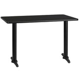 English Elm EE1158 Classic Commercial Grade Restaurant Dining Table and Base Black EEV-11096