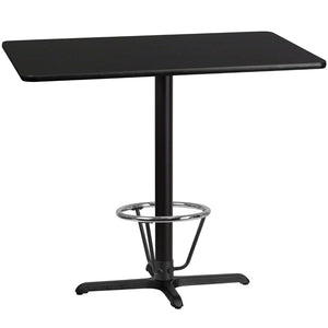 English Elm EE1162 Contemporary Commercial Grade Restaurant Dining Table and Bases - Bar Height Black EEV-11112