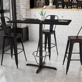 English Elm EE1162 Contemporary Commercial Grade Restaurant Dining Table and Bases - Bar Height Black EEV-11112