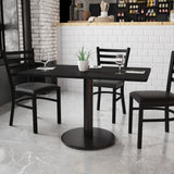 English Elm EE1163 Classic Commercial Grade Restaurant Dining Table and Base Black EEV-11116