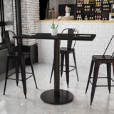 English Elm EE1164 Contemporary Commercial Grade Restaurant Dining Table and Bases - Bar Height Black EEV-11120