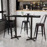 English Elm EE1167 Contemporary Commercial Grade Restaurant Dining Table and Bases - Bar Height Black EEV-11132