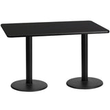English Elm EE1168 Classic Commercial Grade Restaurant Dining Table and Base Black EEV-11136