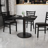 English Elm EE1174 Classic Commercial Grade Restaurant Dining Table and Base Black EEV-11154