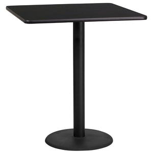 English Elm EE1175 Contemporary Commercial Grade Restaurant Dining Table and Bases - Bar Height Black EEV-11158