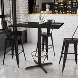 English Elm EE1181 Contemporary Commercial Grade Restaurant Dining Table and Bases - Bar Height Black EEV-11176