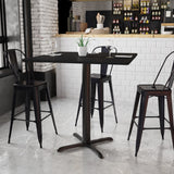 English Elm EE1180 Contemporary Commercial Grade Restaurant Dining Table and Bases - Bar Height Black EEV-11172