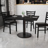 English Elm EE1182 Classic Commercial Grade Restaurant Dining Table and Base Black EEV-11180