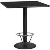 English Elm EE1184 Contemporary Commercial Grade Restaurant Dining Table and Bases - Bar Height Black EEV-11188