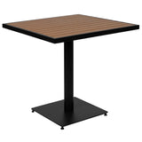 English Elm EE2848 Modern Commercial Grade Teak Patio Table and Chair Set Teak EEV-17047