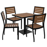 EE2851 Modern Commercial Grade Teak Patio Table and Chair Set [Single Unit]