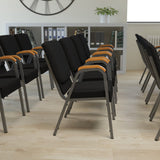 English Elm EE2856 Classic Commercial Grade 21" Church Chairs with Arm Black Fabric/Silver Vein Frame EEV-17063