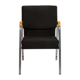 English Elm EE2856 Classic Commercial Grade 21" Church Chairs with Arm Black Fabric/Silver Vein Frame EEV-17063