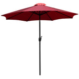 English Elm EE2878 Modern Commercial Grade Teak Patio Tables with Umbrella Red EEV-17139