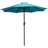 English Elm EE2880 Modern Commercial Grade Teak Patio Tables with Umbrella Teal EEV-17147
