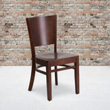 English Elm EE1247 Traditional Commercial Grade Wood Restaurant Chair Walnut Wood Seat/Walnut Wood Frame EEV-11468