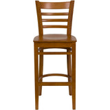English Elm EE1241 Traditional Commercial Grade Wood Restaurant Barstool Cherry Wood Seat/Cherry Wood Frame EEV-11413