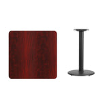 English Elm EE1147 Classic Commercial Grade Restaurant Dining Table and Base Mahogany EEV-11053