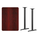 English Elm EE1151 Contemporary Commercial Grade Restaurant Dining Table and Bases - Bar Height Mahogany EEV-11069