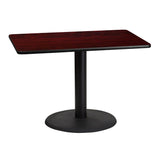 English Elm EE1155 Classic Commercial Grade Restaurant Dining Table and Base Mahogany EEV-11085