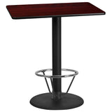 English Elm EE1157 Contemporary Commercial Grade Restaurant Dining Table and Bases - Bar Height Mahogany EEV-11093
