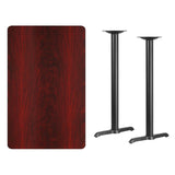 English Elm EE1159 Contemporary Commercial Grade Restaurant Dining Table and Bases - Bar Height Mahogany EEV-11101