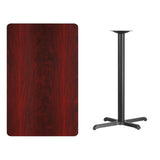 English Elm EE1161 Contemporary Commercial Grade Restaurant Dining Table and Bases - Bar Height Mahogany EEV-11109