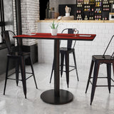 English Elm EE1164 Contemporary Commercial Grade Restaurant Dining Table and Bases - Bar Height Mahogany EEV-11121