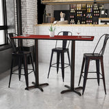 English Elm EE1167 Contemporary Commercial Grade Restaurant Dining Table and Bases - Bar Height Mahogany EEV-11133