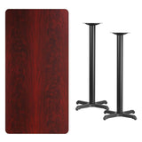 English Elm EE1167 Contemporary Commercial Grade Restaurant Dining Table and Bases - Bar Height Mahogany EEV-11133