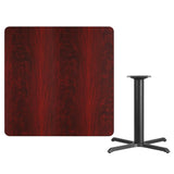 English Elm EE1179 Classic Commercial Grade Restaurant Dining Table and Base Mahogany EEV-11169