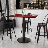 English Elm EE1183 Contemporary Commercial Grade Restaurant Dining Table and Bases - Bar Height Mahogany EEV-11185