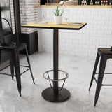 English Elm EE1135 Contemporary Commercial Grade Restaurant Dining Table and Bases - Bar Height Natural EEV-11012